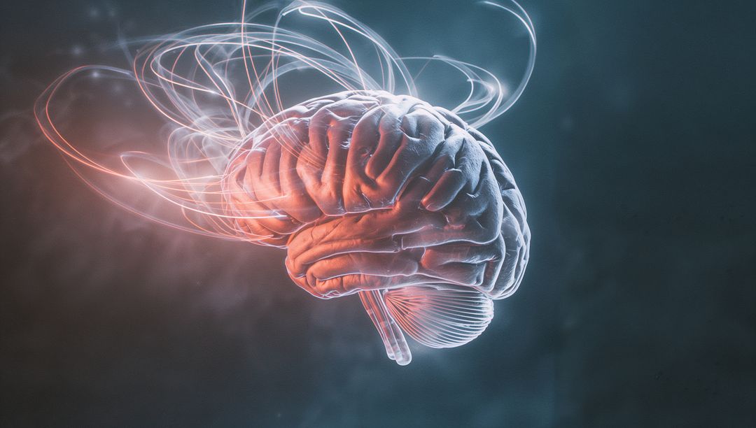 3D-Rendered Brain Model with Dynamic Light Trails