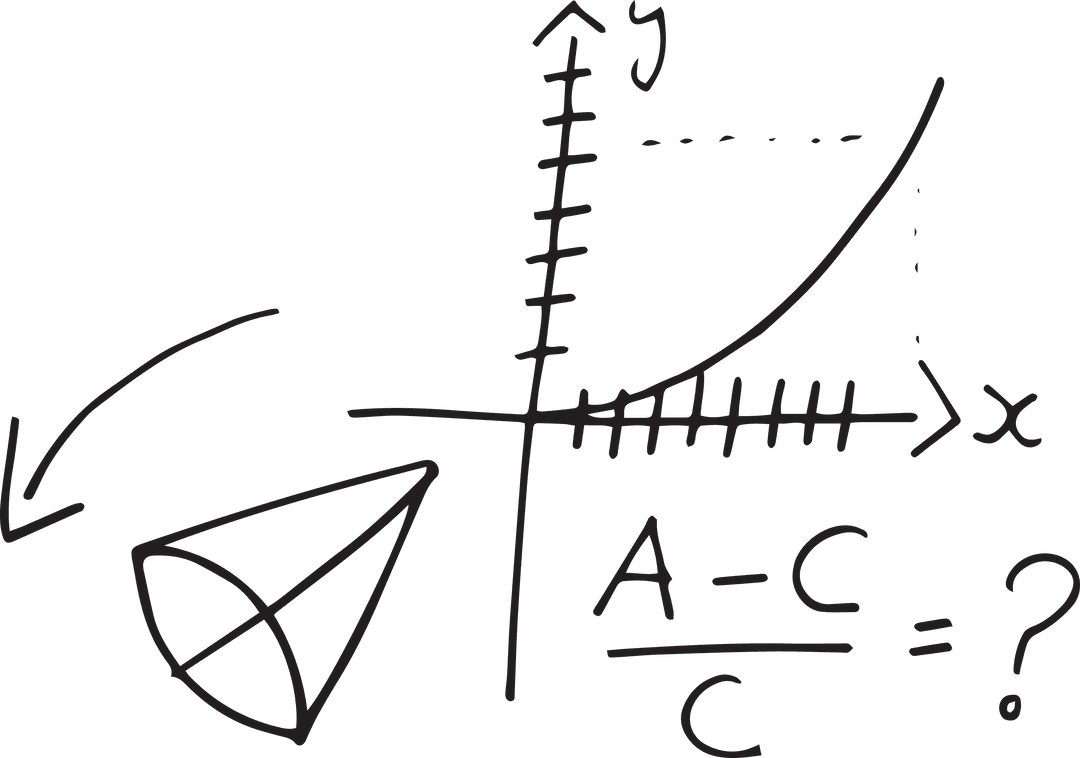Mathematical Equations and Shapes on Transparent Background