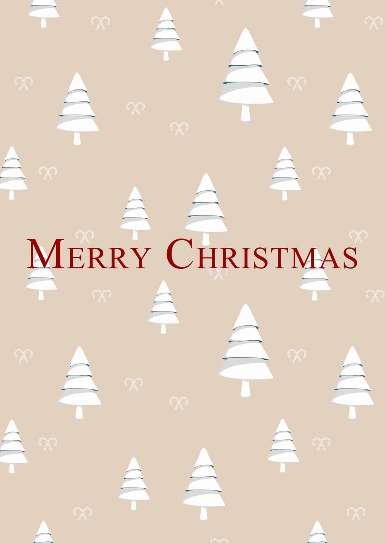 Merry Christmas Greeting Card with Stylized Trees