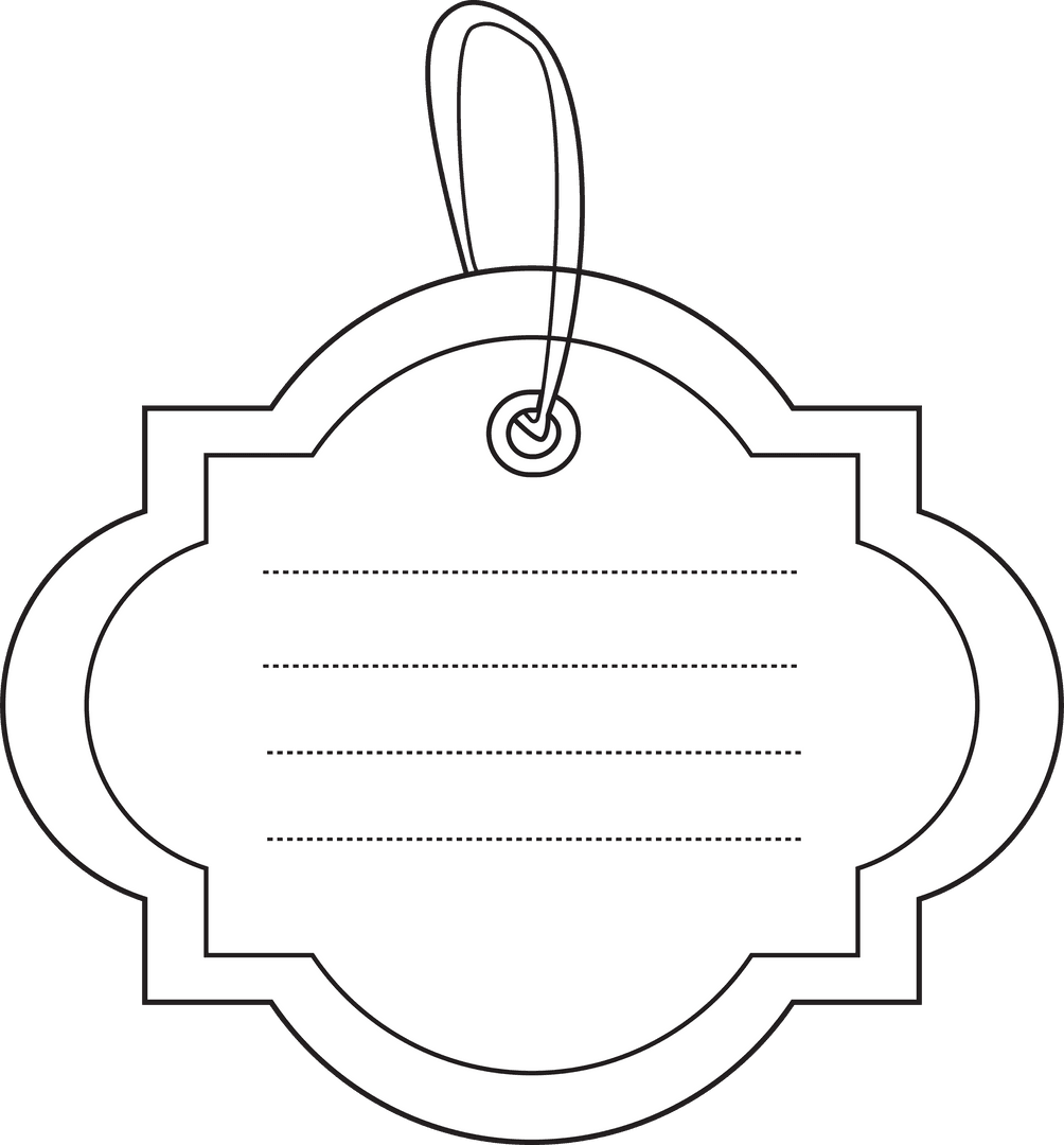 Blank Label with Writing Lines on Transparent Background Illustration