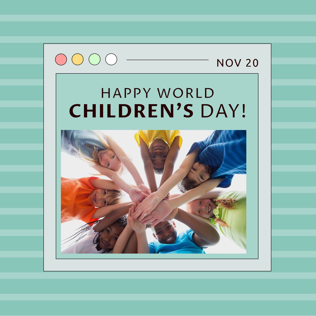 Diverse Children Celebrating World Children's Day in Unity