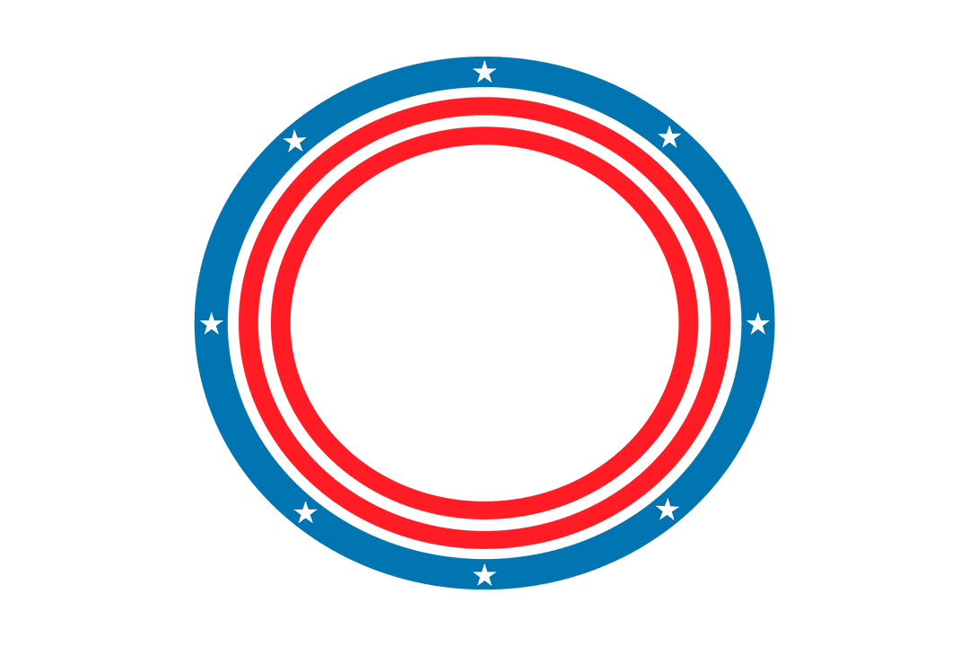 Transparency of Red and Blue Circle with Stars Design