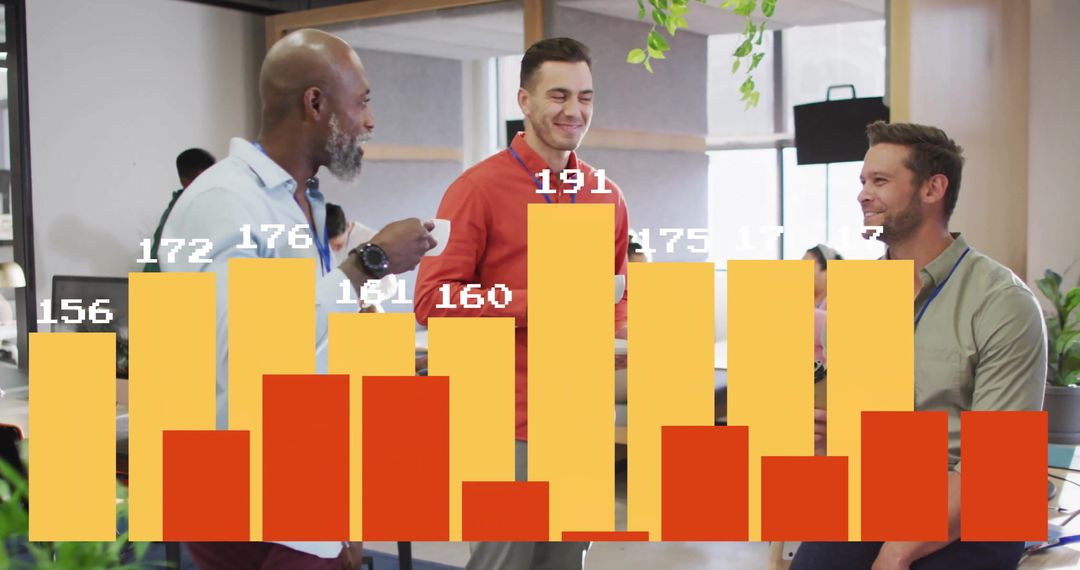 Digital Charts Overlay Business Team Analyzing Data