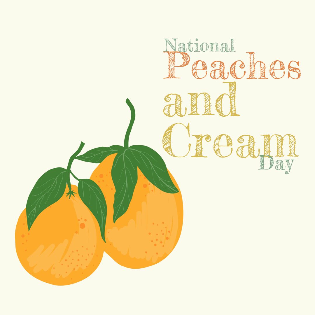 Celebrating National Peaches and Cream Day with Colorful Peaches Illustration