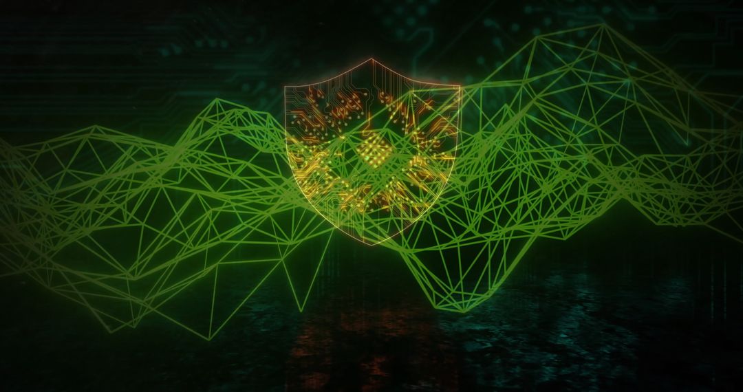 Digital Shield Representing Network Security and Data Connections
