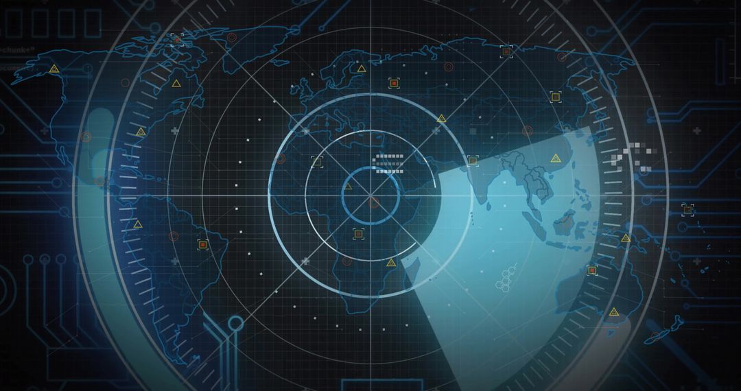 Futuristic Global Data Interface Display