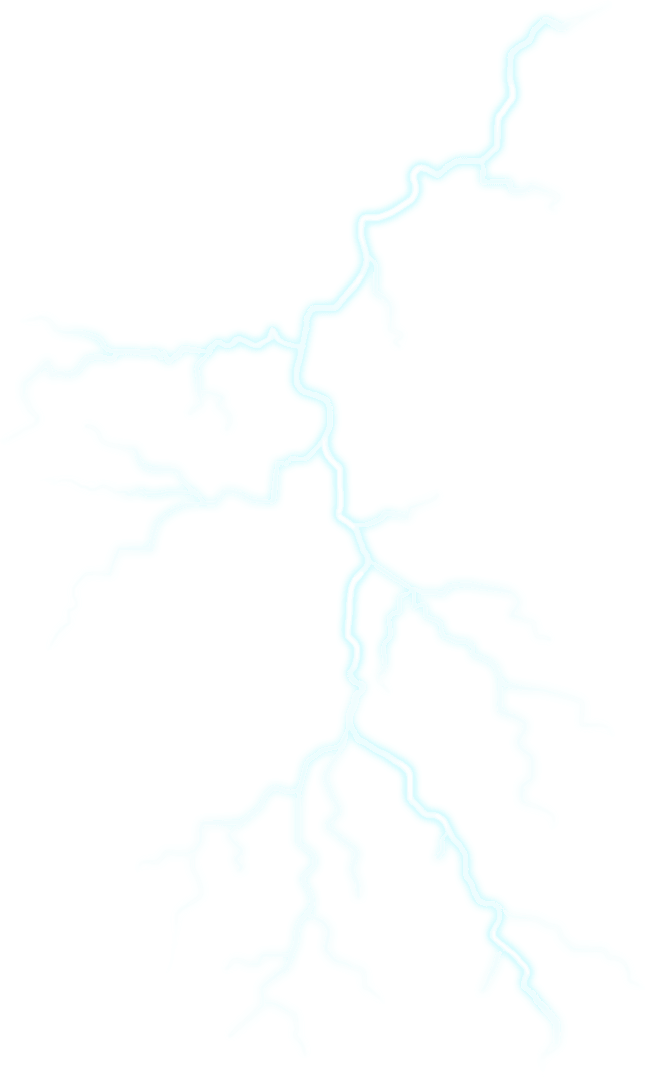 Electric Blue Transparent Lightning Bolt Vector