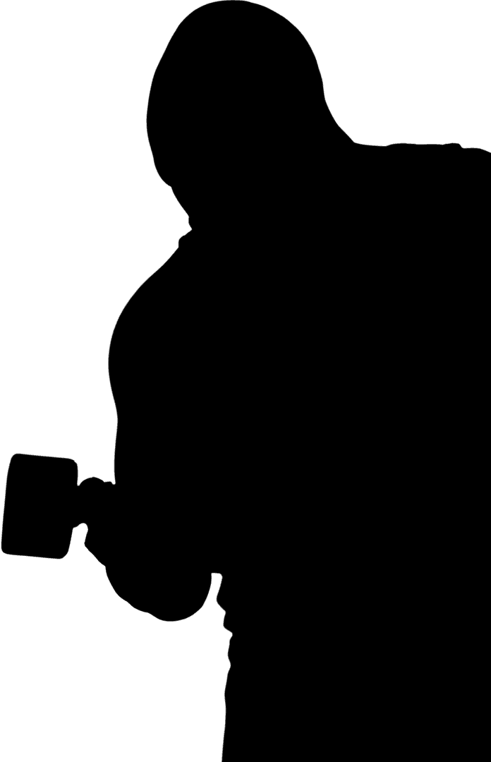 Silhouette of Male Athlete on Transparent Background