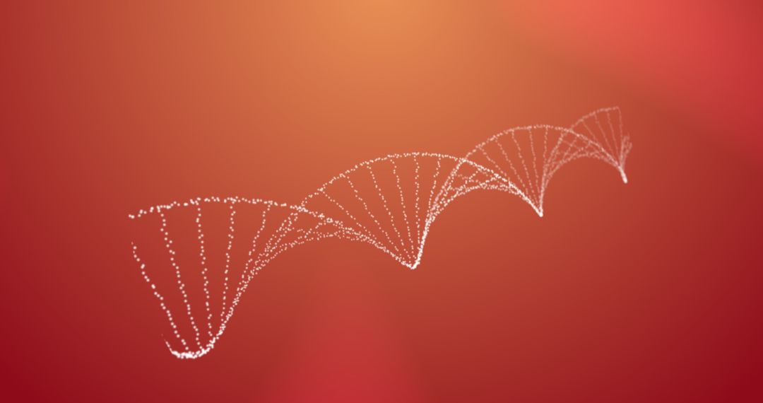 3D Digital DNA Strand on Gradient Background
