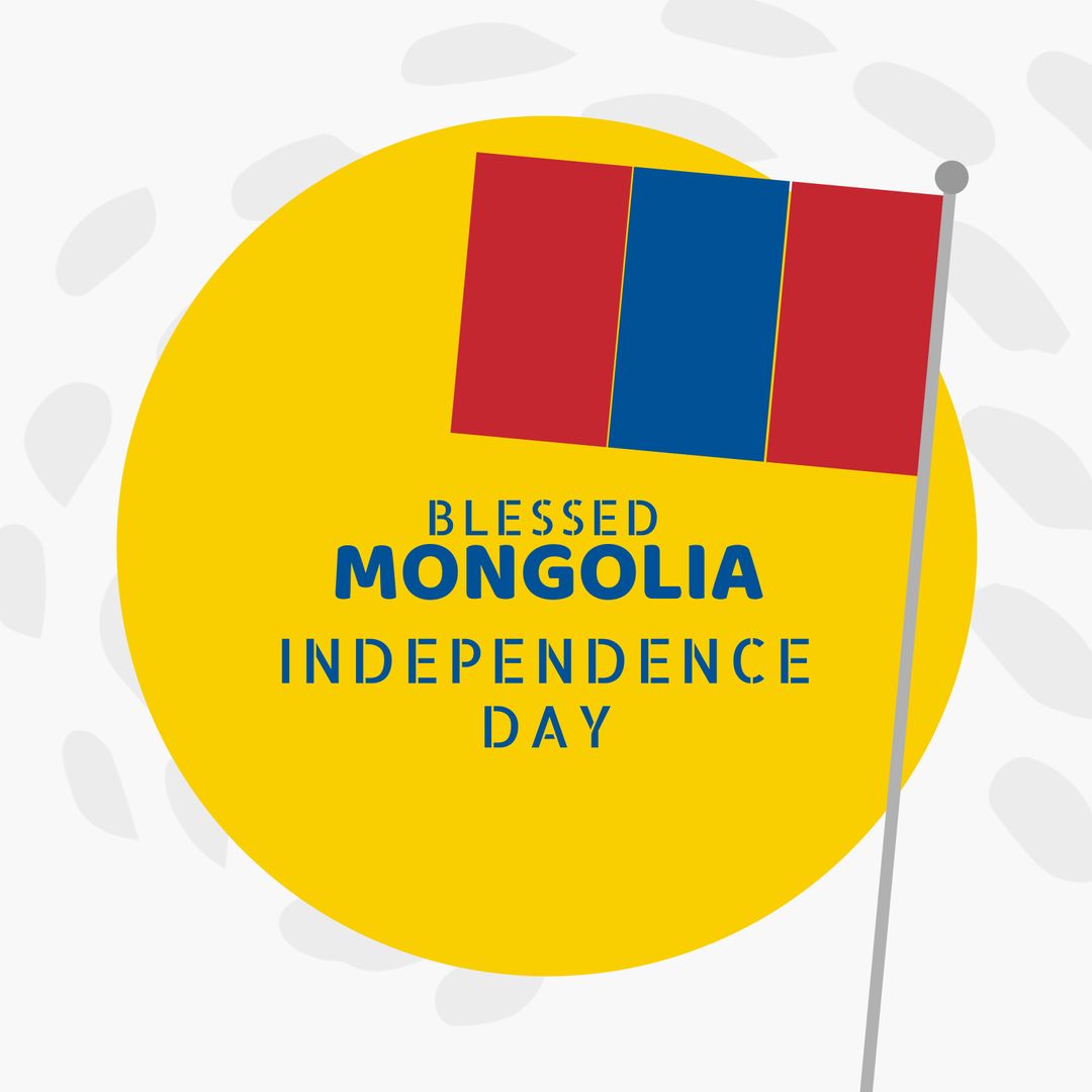 Mongolia Independence Day Celebration with National Flag Illustration