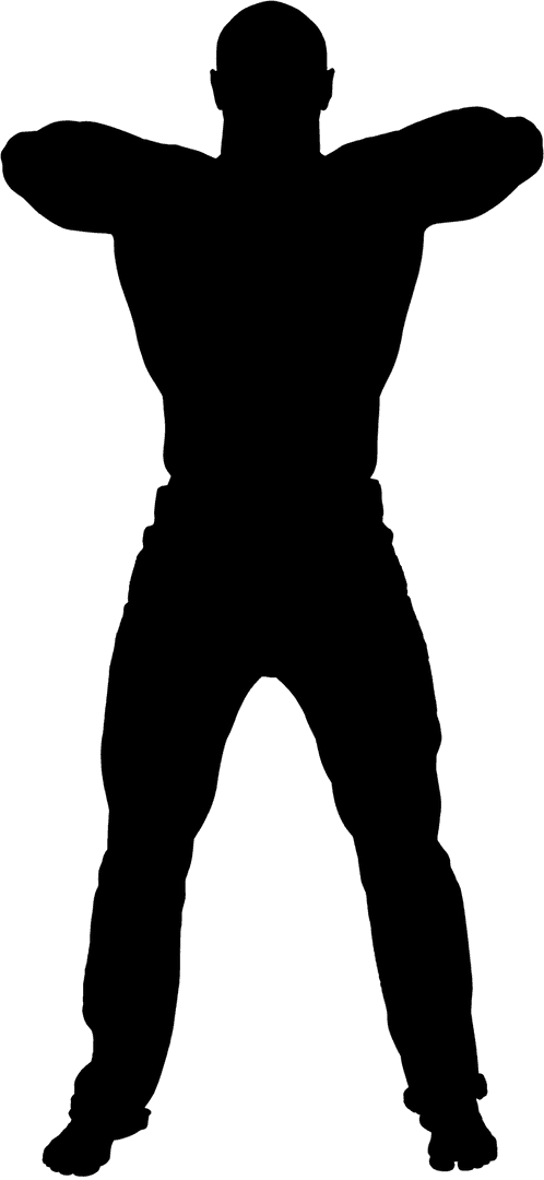 Transparent Silhouette of Man Lifting Dumbbell for Fitness Concept