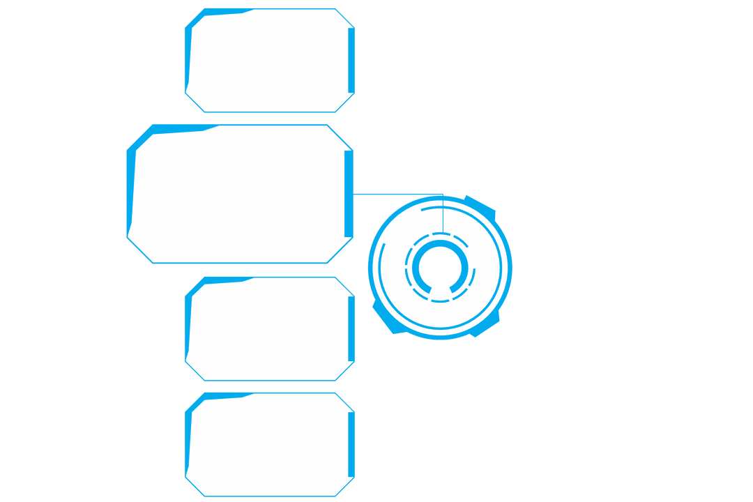 Digital Interface with Tech Diagram on Transparent Layout