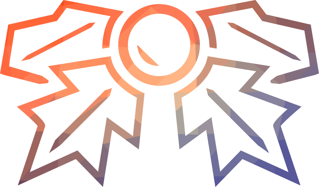 Colorful Gradient Ribbon Badge on Transparent Background