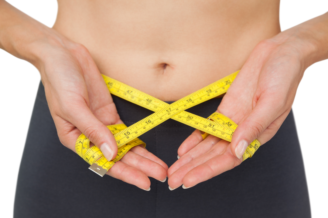 Woman Measuring Waist with Yellow Tape Measure, Health and Fitness Promotion on Transparent Backgrou - Download Free Stock Images Pikwizard.com