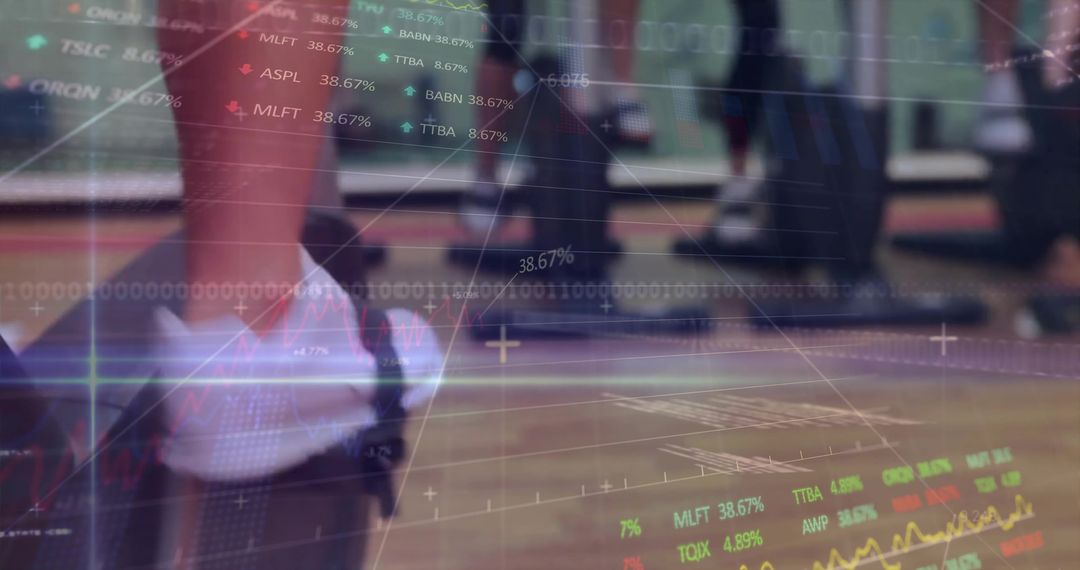 Athlete Moving Blur Overlay with Fitness and Stock Data Integration