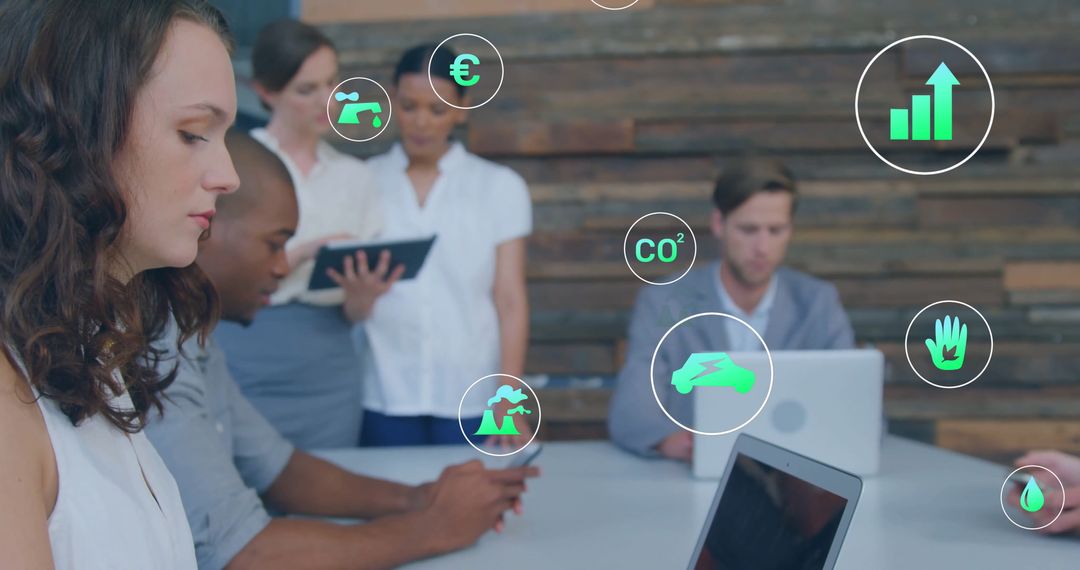 Diverse Team Meeting with Ecology and Technology Focus