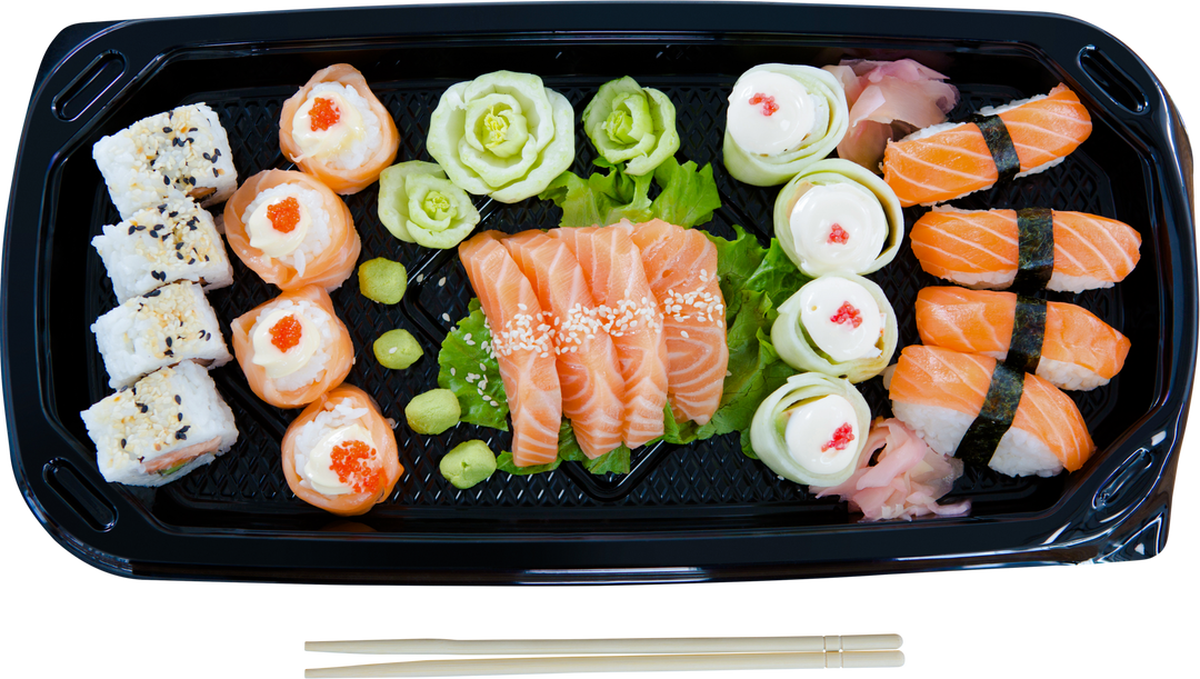 Delicious Japanese Cuisine Platter with Variety of Sushi on Transparent Background - Download Free Stock Images Pikwizard.com