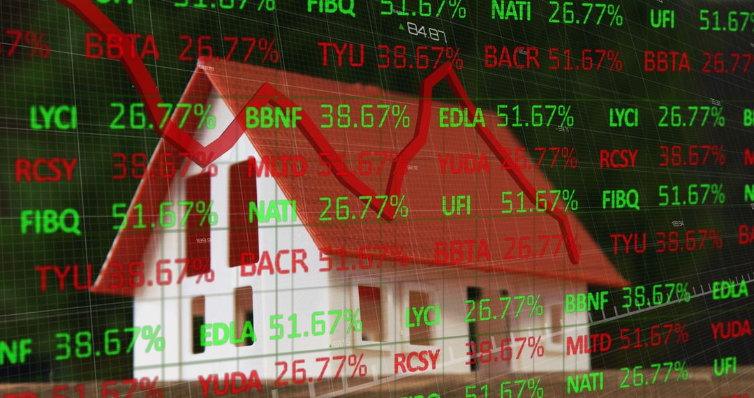 Financial Data and Housing Market Decline Concept