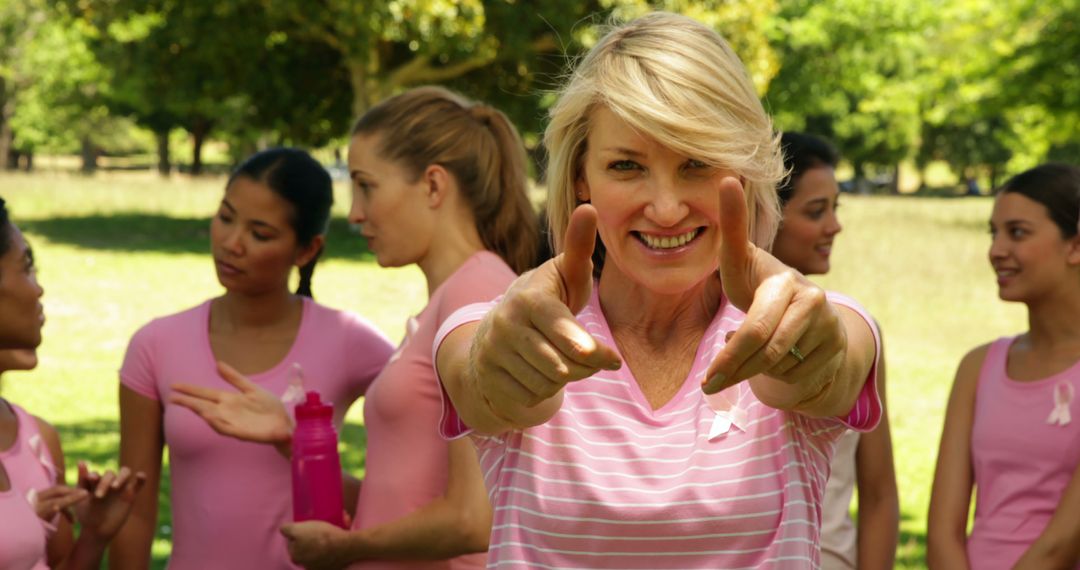 Group of Women in Pink Supporting Breast Cancer Awareness - Free Images, Stock Photos and Pictures on Pikwizard.com