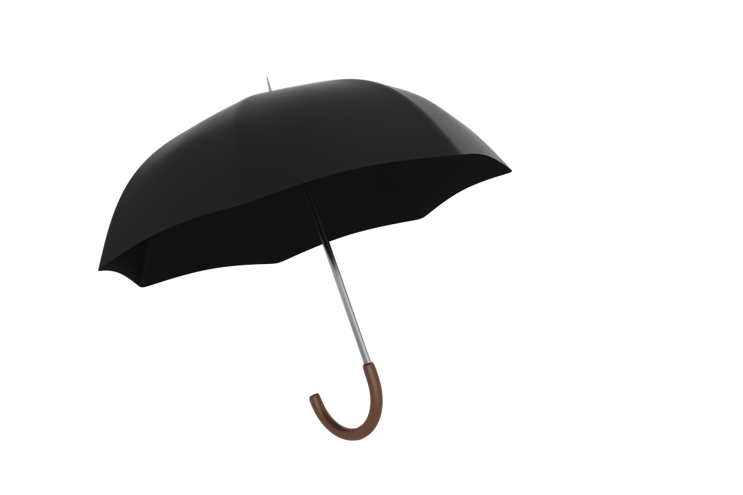 Open Black Umbrella on Transparent Background - Download Free Stock Images Pikwizard.com