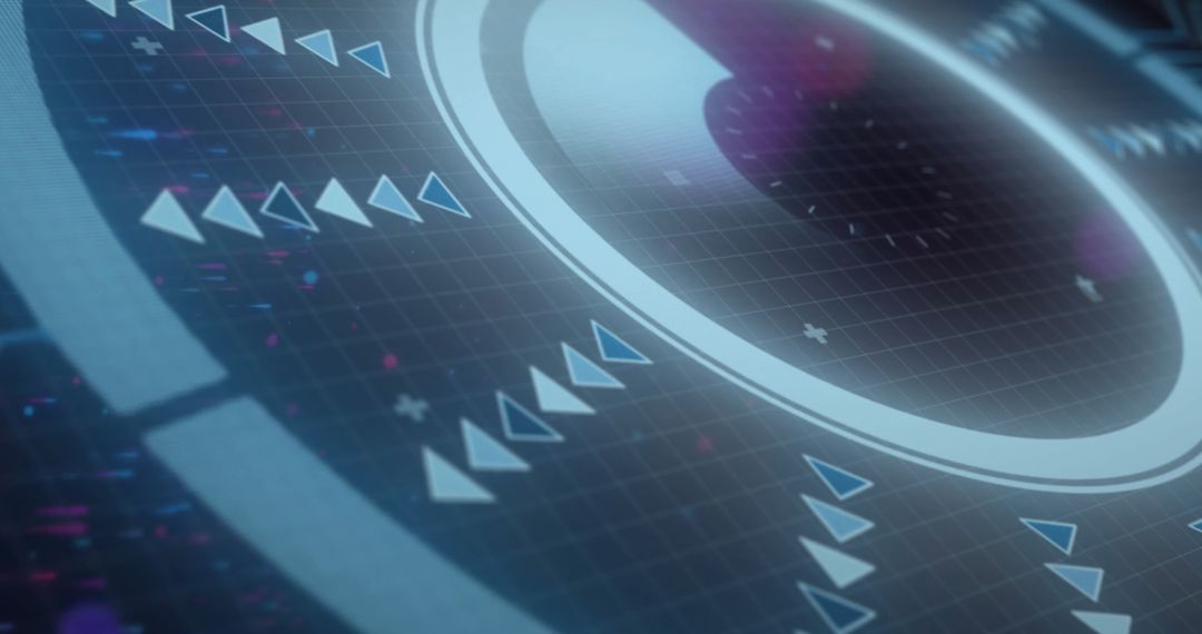 Futuristic Digital Interface with Abstract Radar Display