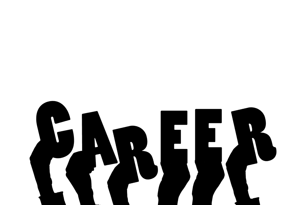 Hands with Career Text on Transparent Background