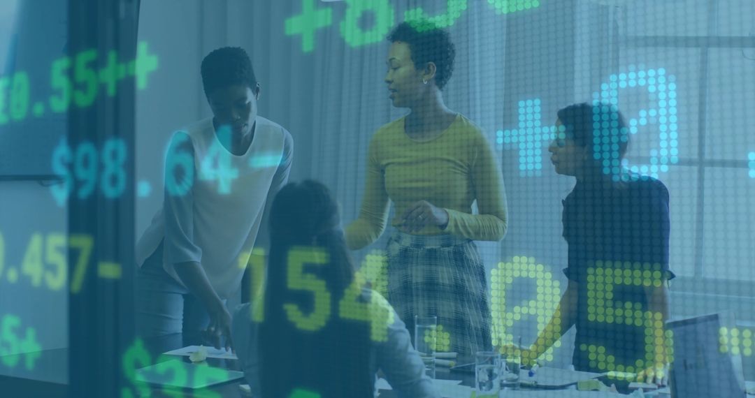 Dynamic Business Team Collaborating in Digital Age Concept