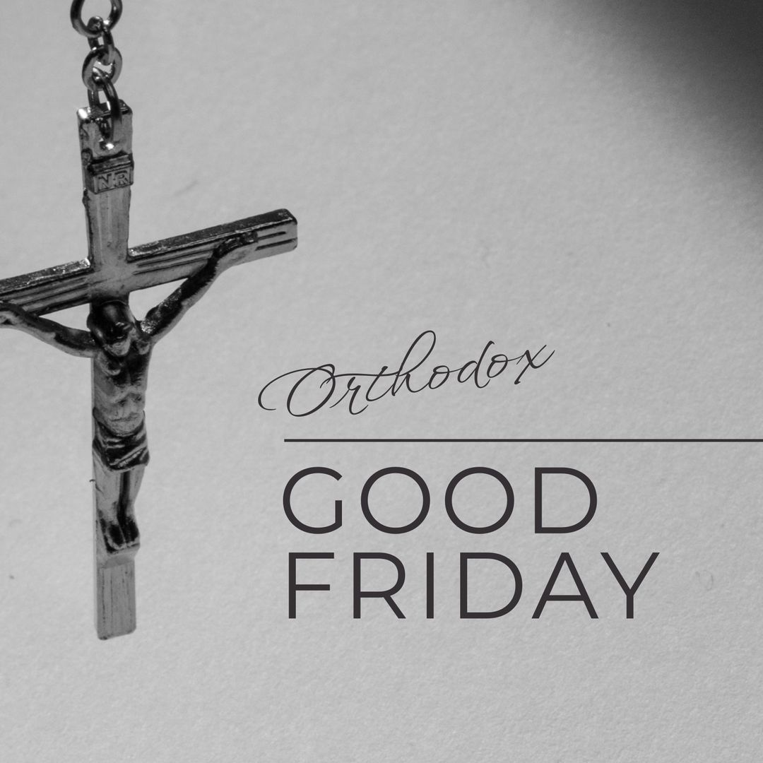 Orthodox Good Friday Concept with Crucifix and Typography