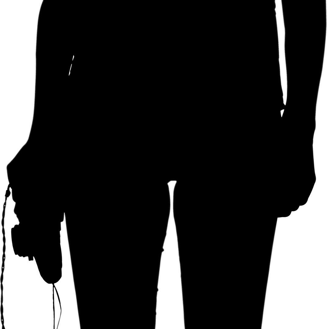 Silhouette of Woman Holding Camera on Transparent Background