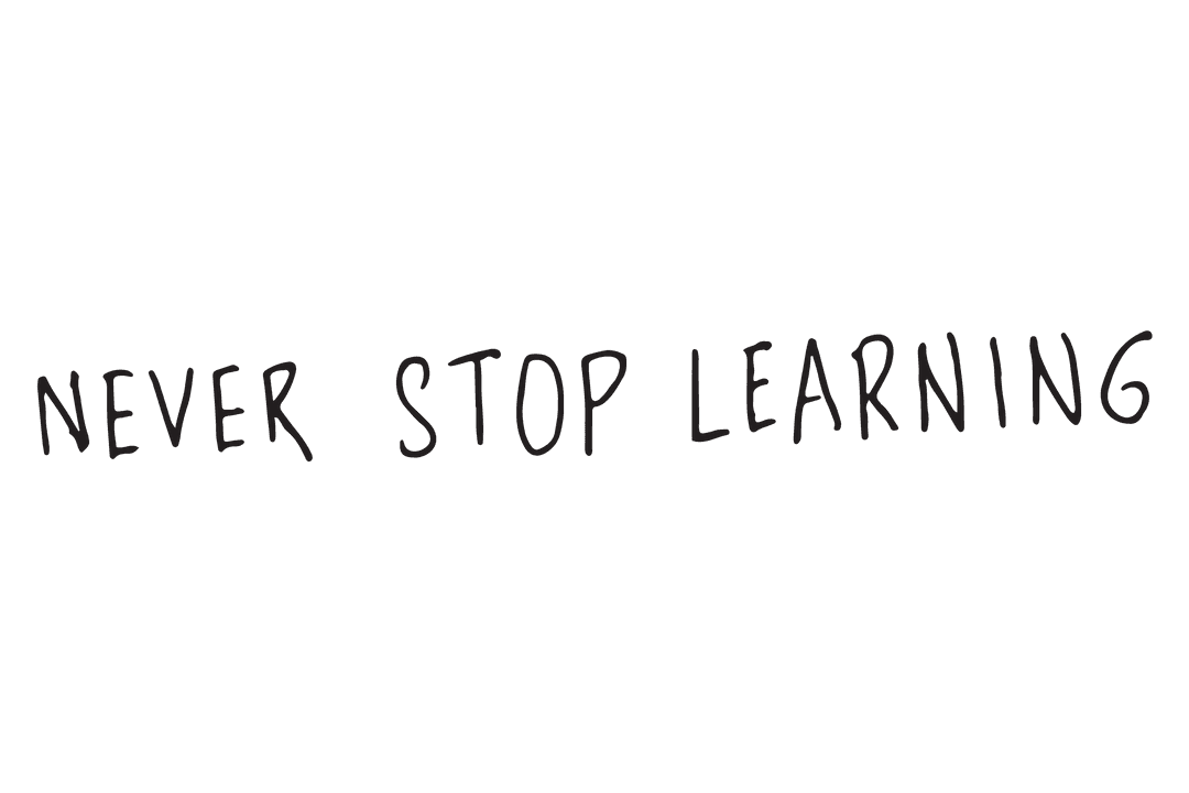 Motivational Vector Text Never Stop Learning Transparent Background