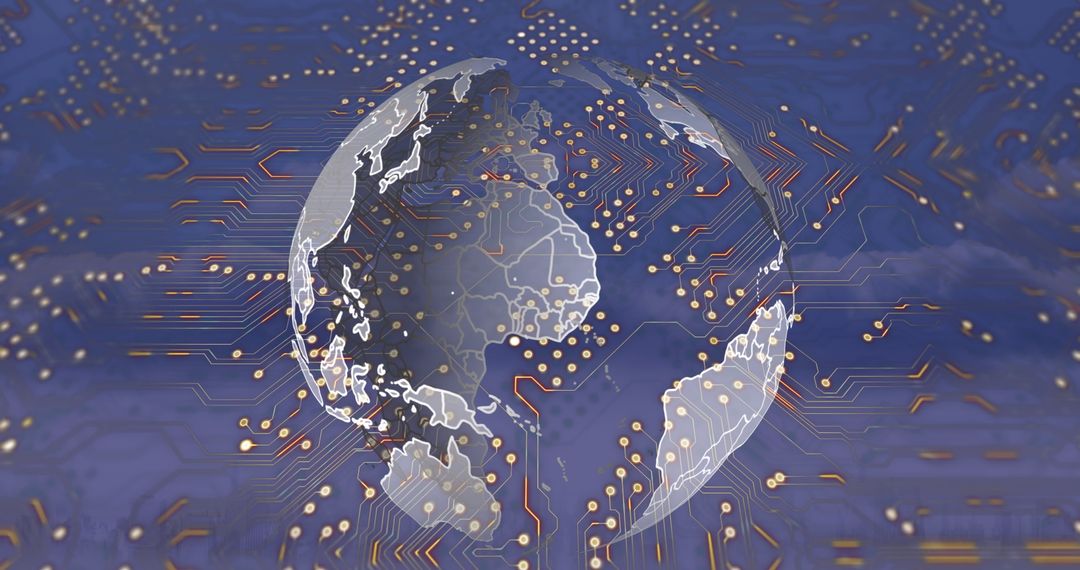 Digital Globe Overlaying Circuit for Global Tech Connectivity