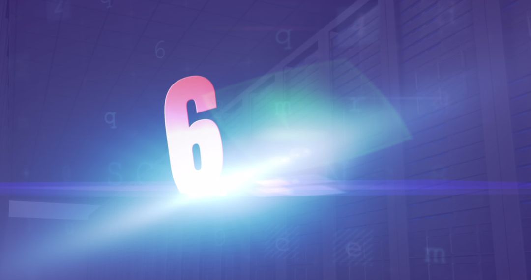 6G Glowing in Server Room Symbolizing Future Technology