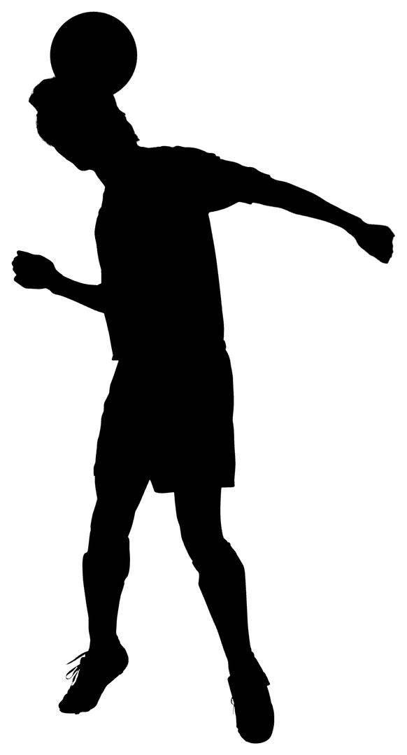 Soccer Player Silhouette in Action Over Transparent Background