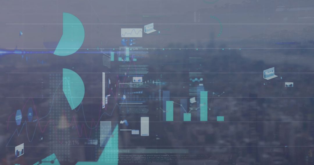 Data Processing with Digital Interface Over Cityscape