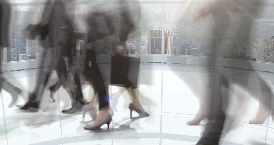 Blurry Silhouettes of Business People Walking in Modern Office - Free Images, Stock Photos and Pictures on Pikwizard.com