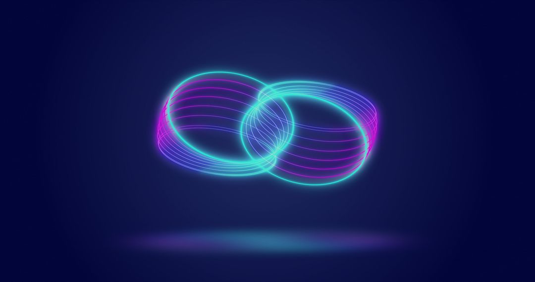Neon Caustics Abstract with Intersecting Circles and Vibrant Colors