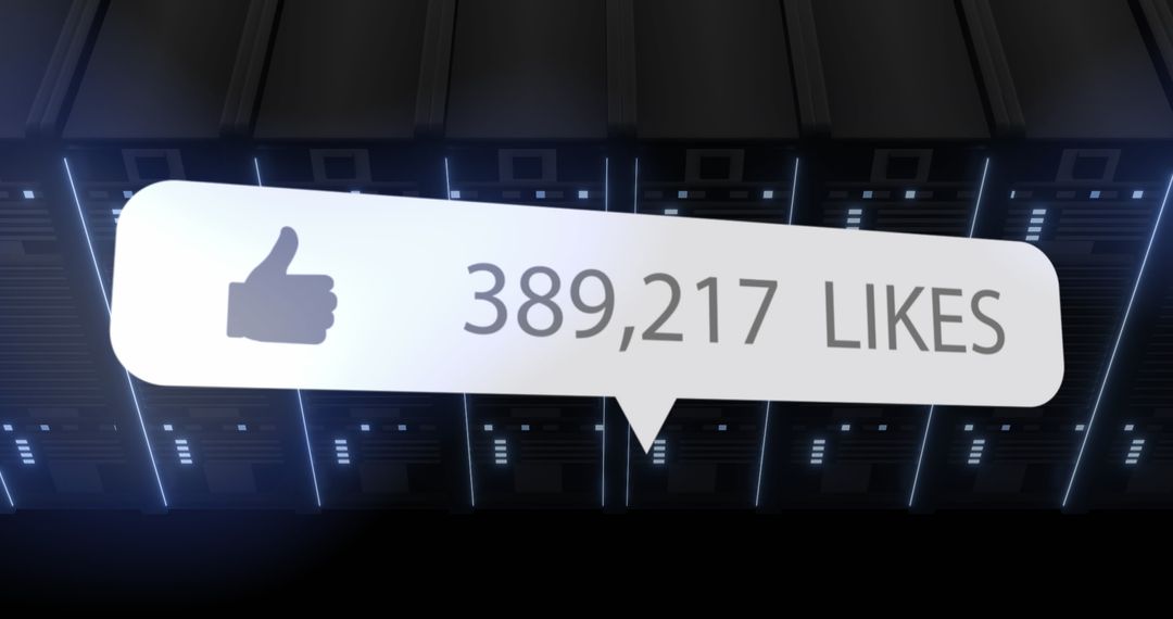 Digital Thumbs Up Over Server Rows Illustration Connectivity