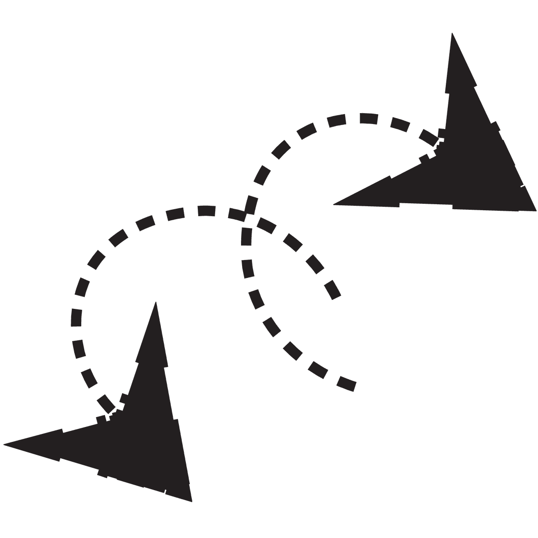 Black Arrow Abstract Design on Transparent Background