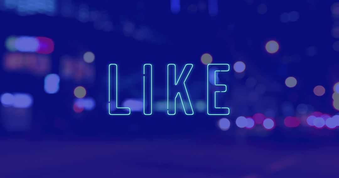 Neon Like Sign over Blurred Cityscape