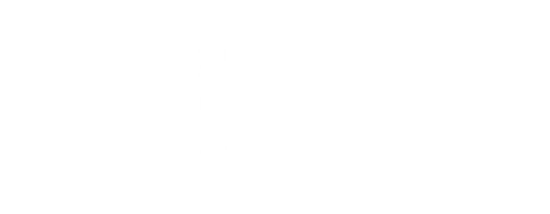 ABC Text in Bold White Font on Transparent Background