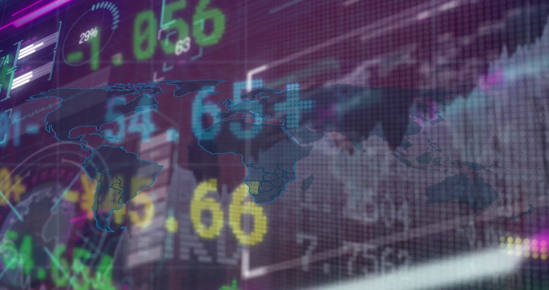 Global Financial Data and Trends on Digital Background