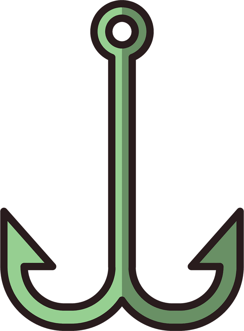 Green Anchor Vector on Transparent Background for Travel Design