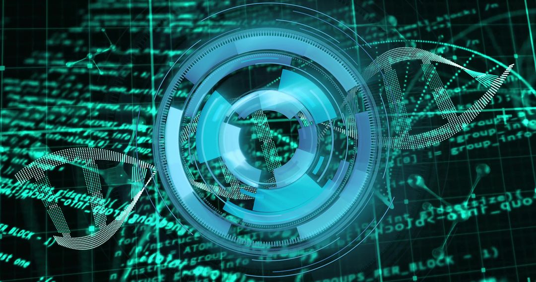 Futuristic Holographic Interface with DNA and Code Streams