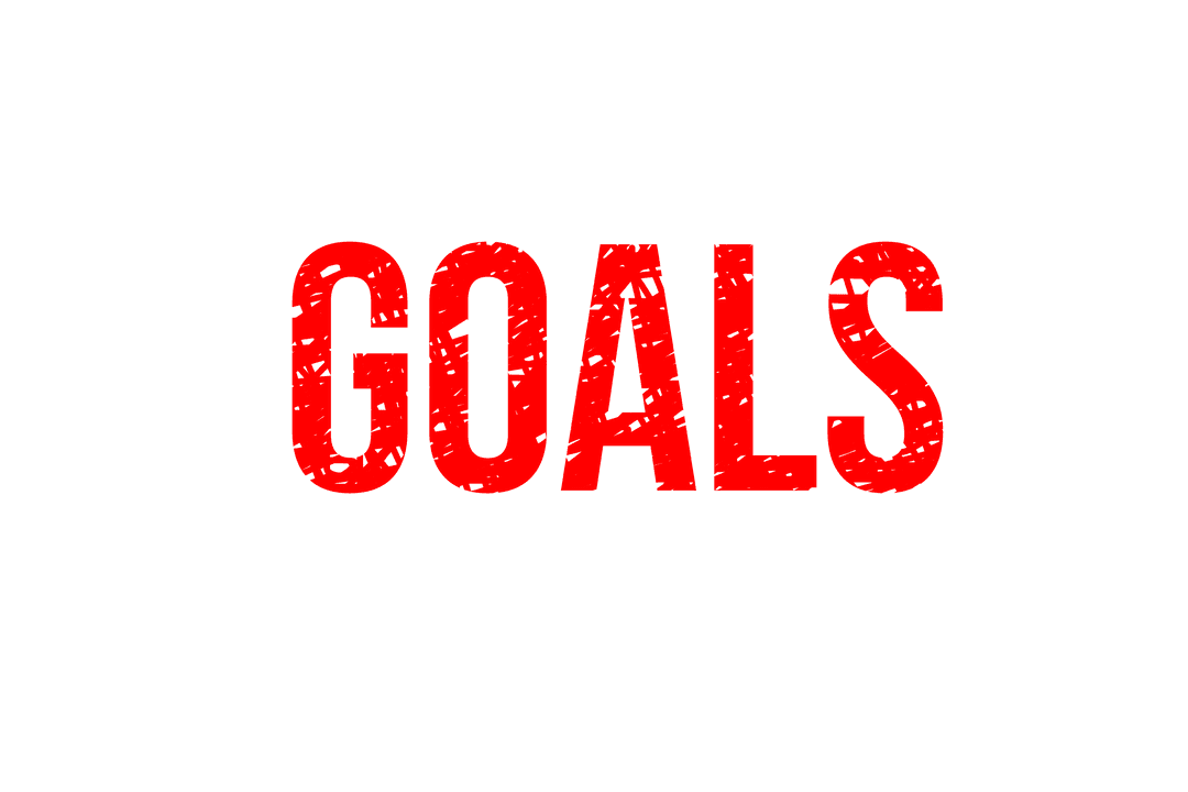 Bold Red Goals Text on Transparent Background