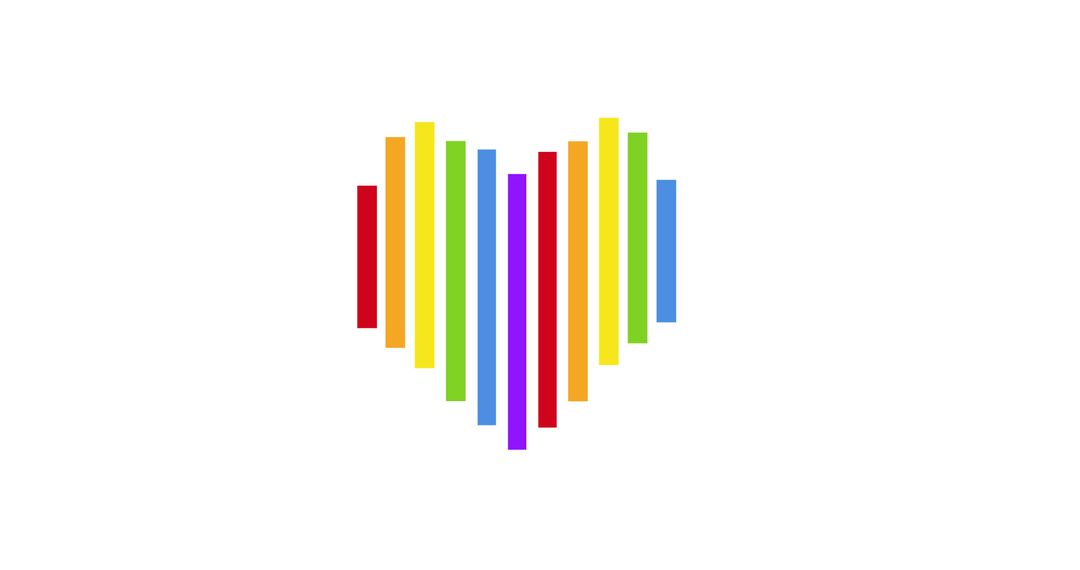 Rainbow Stripe Heart Illustrating Diversity and Pride