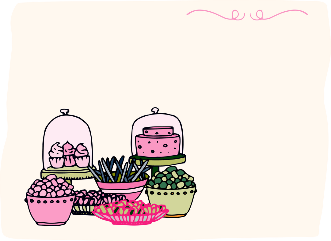 Cakes and Sweets on Transparent Background for Party Celebrations