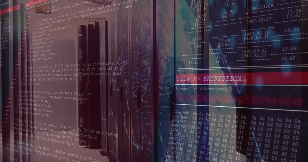 Server Racks and Encryption Process in Futuristic Data Center