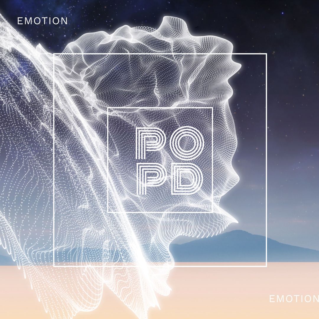 Abstract Design Merging Human and Cosmic for Podcast Promotion