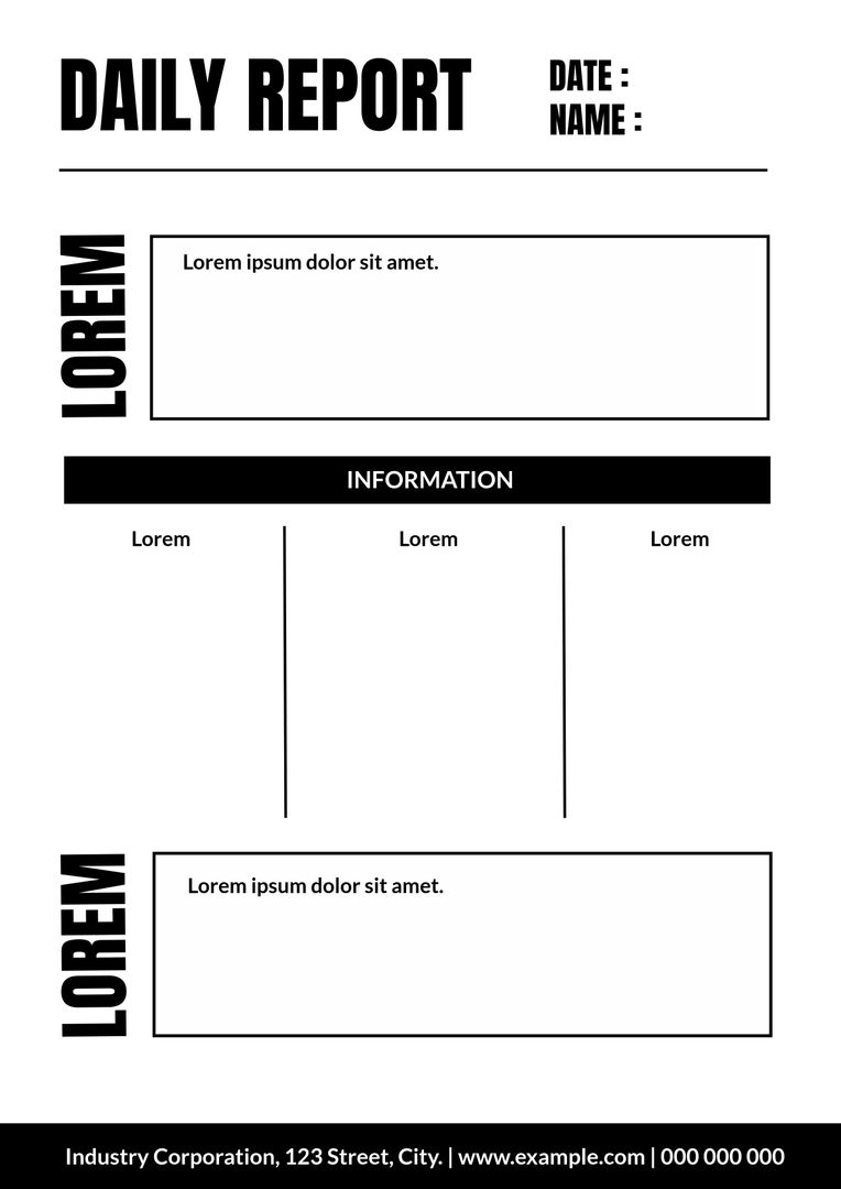 Versatile Daily Report Template for Boosting Productivity - Download Free Stock Templates Pikwizard.com