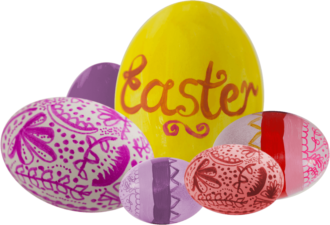Transparent Colorful Patterned Easter Eggs for Festive Decor